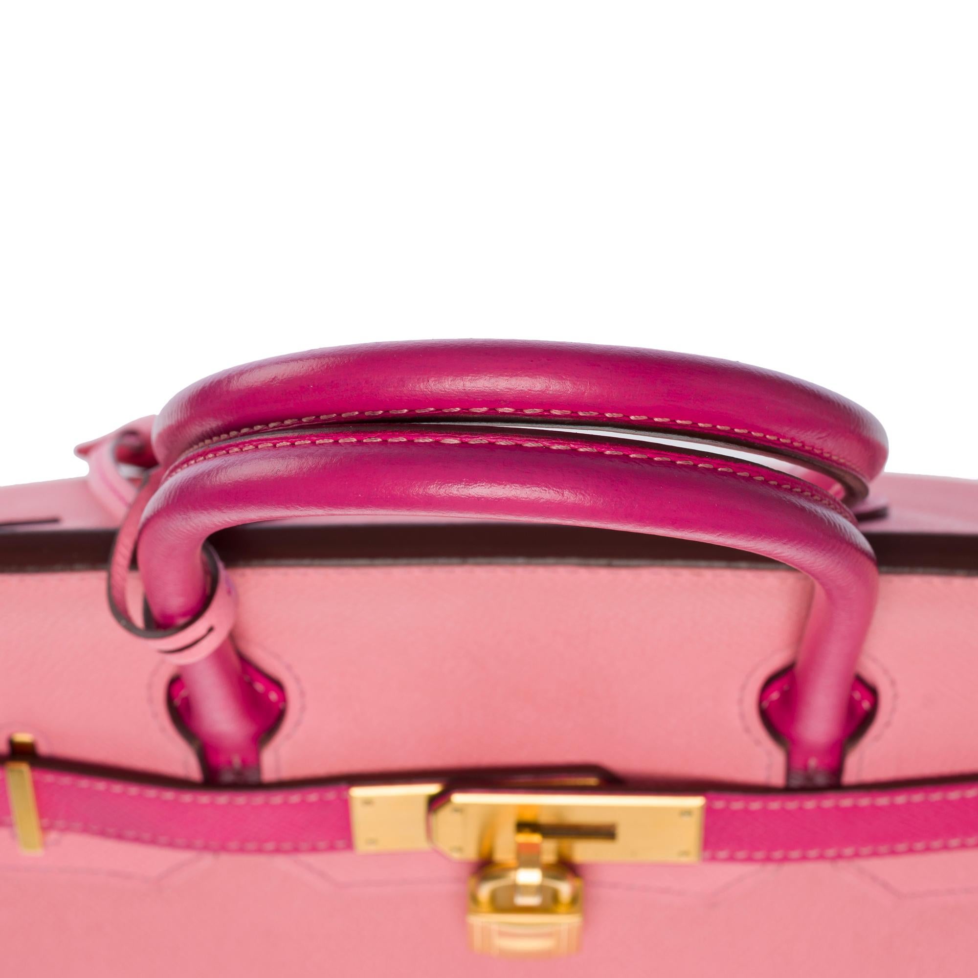  Rare Hermès Birkin 30 HSS Special Order handbag in Pink Epsom leather, BGHW For Sale 5