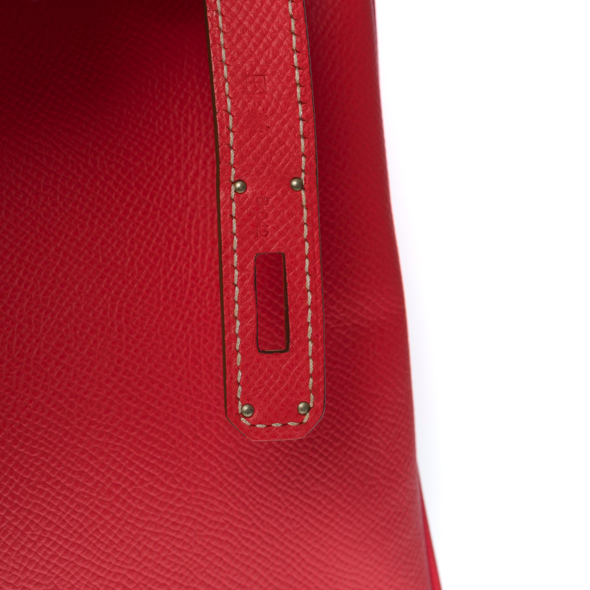 Rare sac à main Hermès Birkin 35 Candy en cuir Epsom Rose Jaïpur, Permabrass HW en vente 1