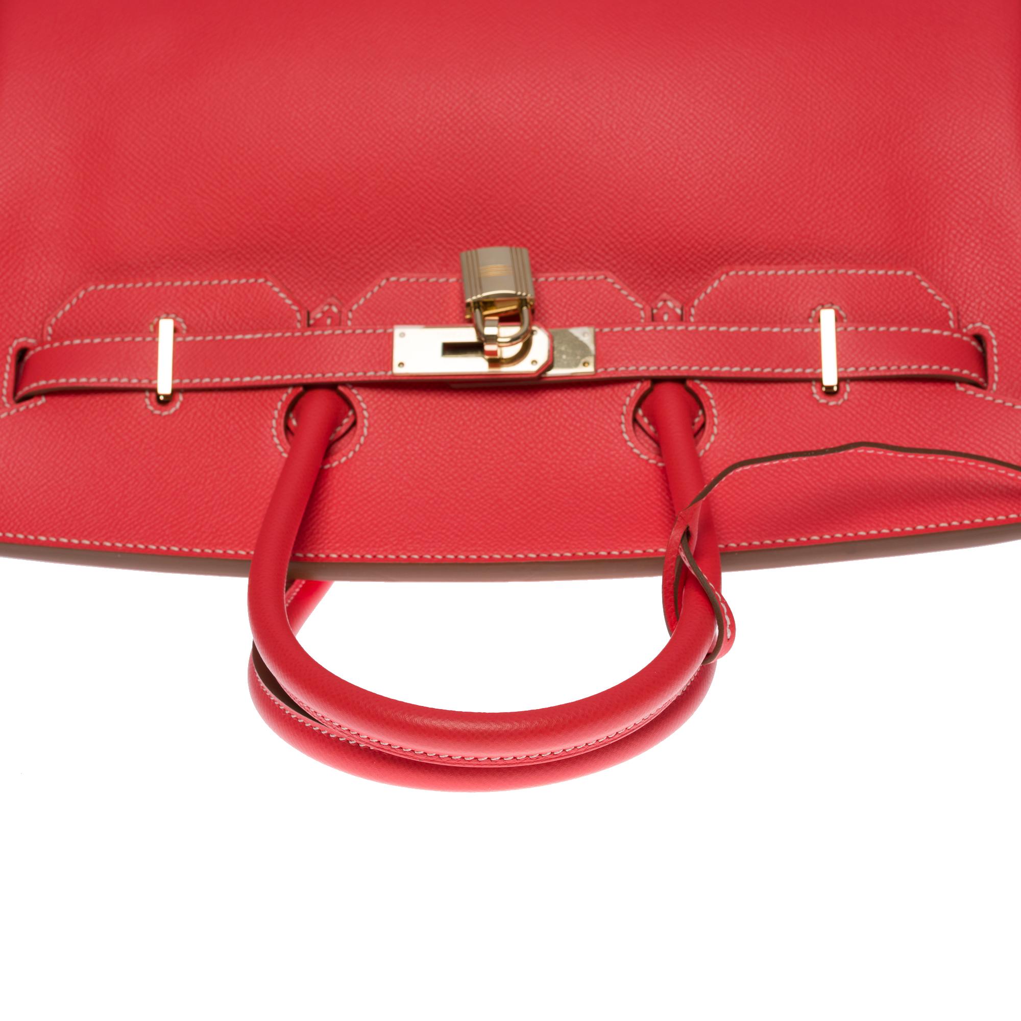 Rare Hermès Birkin 35 Candy handbag in Rose Jaïpur Epsom leather, Permabrass HW 3