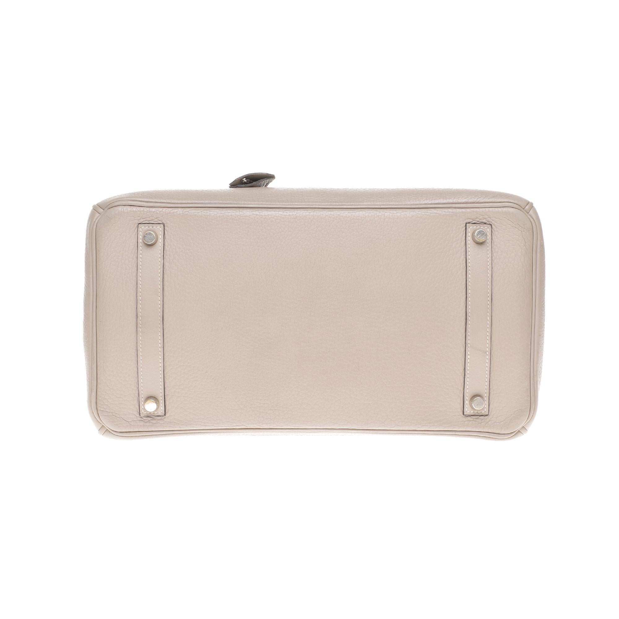 Rare Hermès Birkin 35 handbag in Togo Dove Grey leather, Silver hardware ! 5
