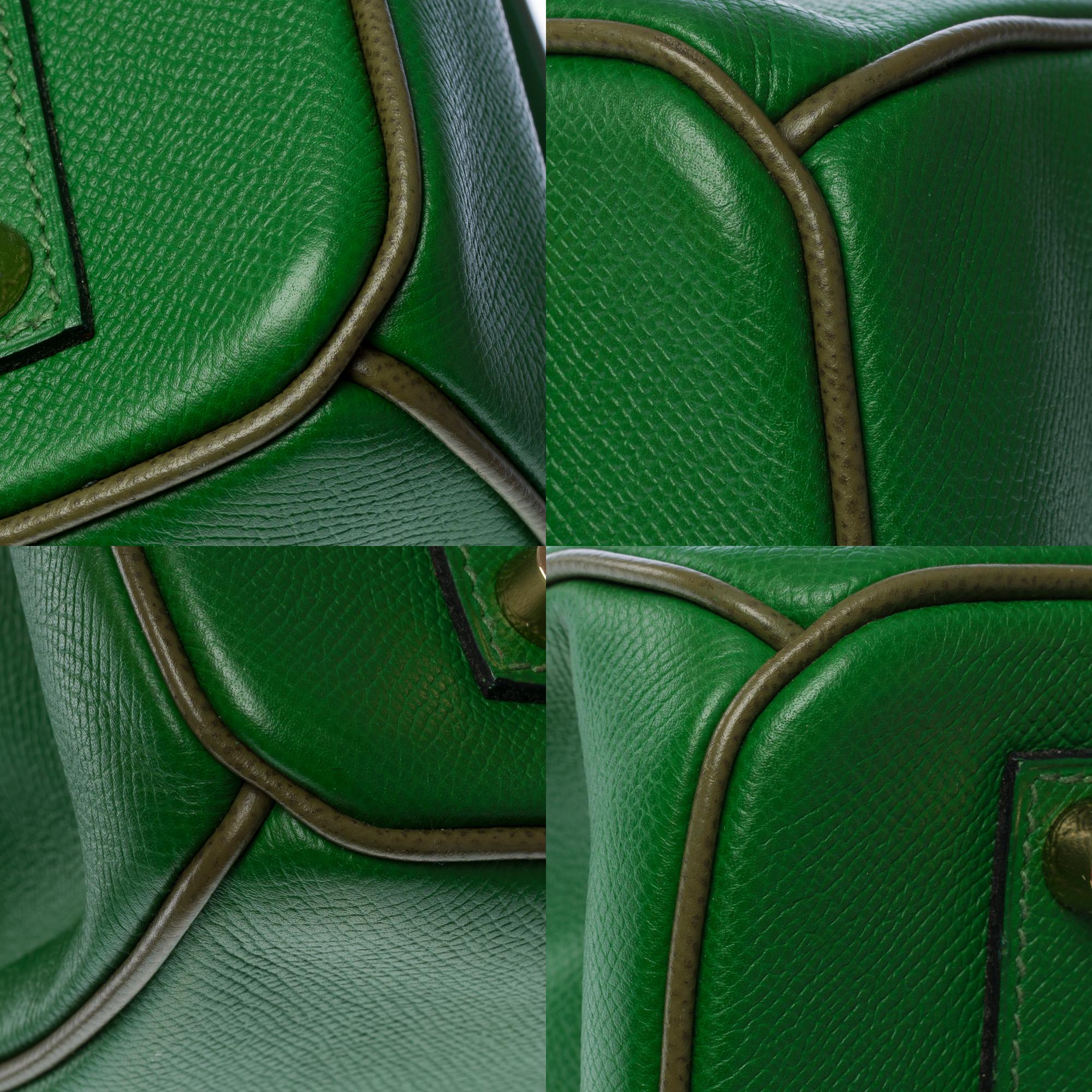 Rare Hermès Birkin 35 HSS handbag in Bamboo & Anglais Green epsom leather, GHW 8