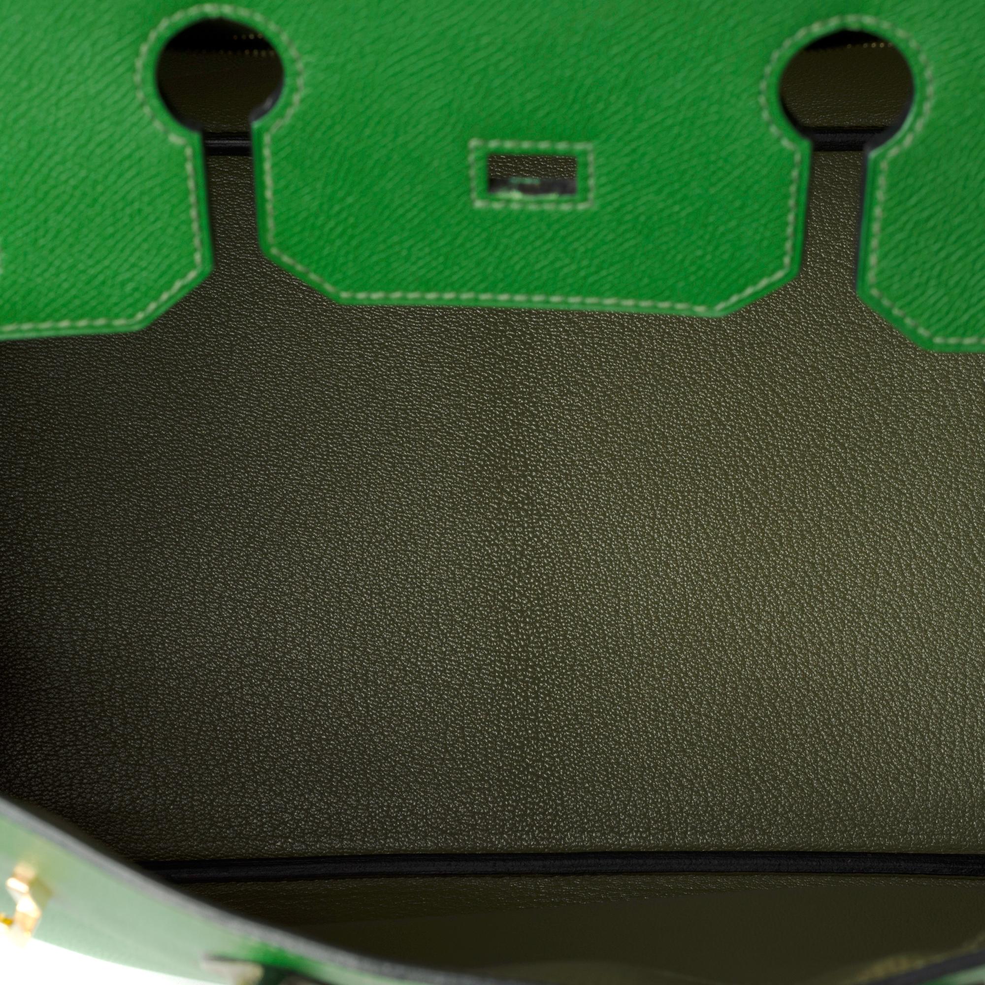 Rare Hermès Birkin 35 HSS handbag in Bamboo & Anglais Green epsom leather, GHW 5
