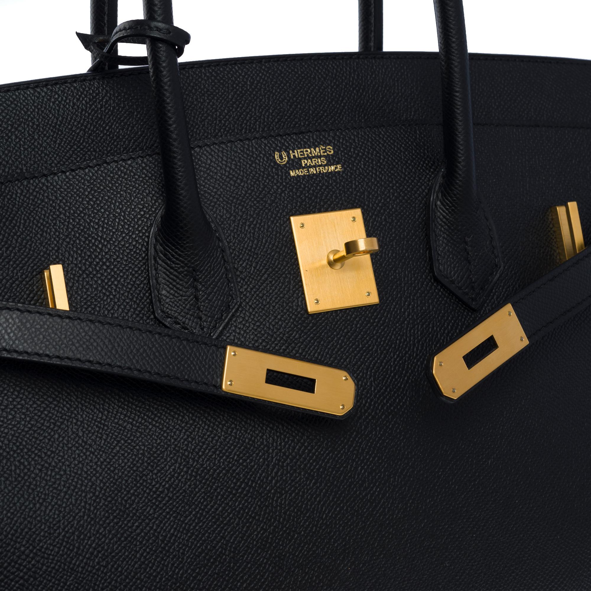 Rare Hermès Birkin 35 HSS (Special Order) handbag in black epsom leather, BGHW 1