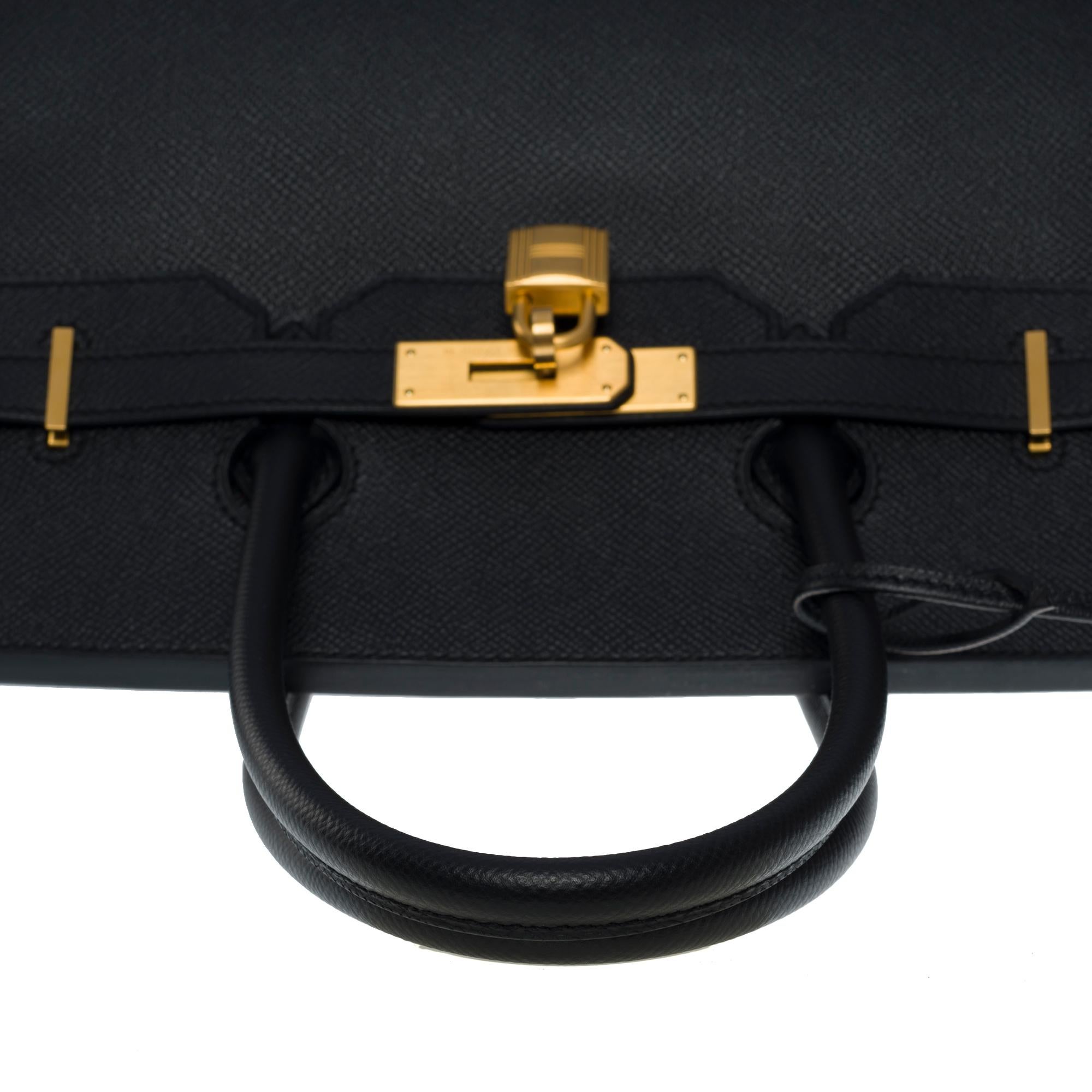Rare Hermès Birkin 35 HSS (Special Order) handbag in black epsom leather, BGHW 4