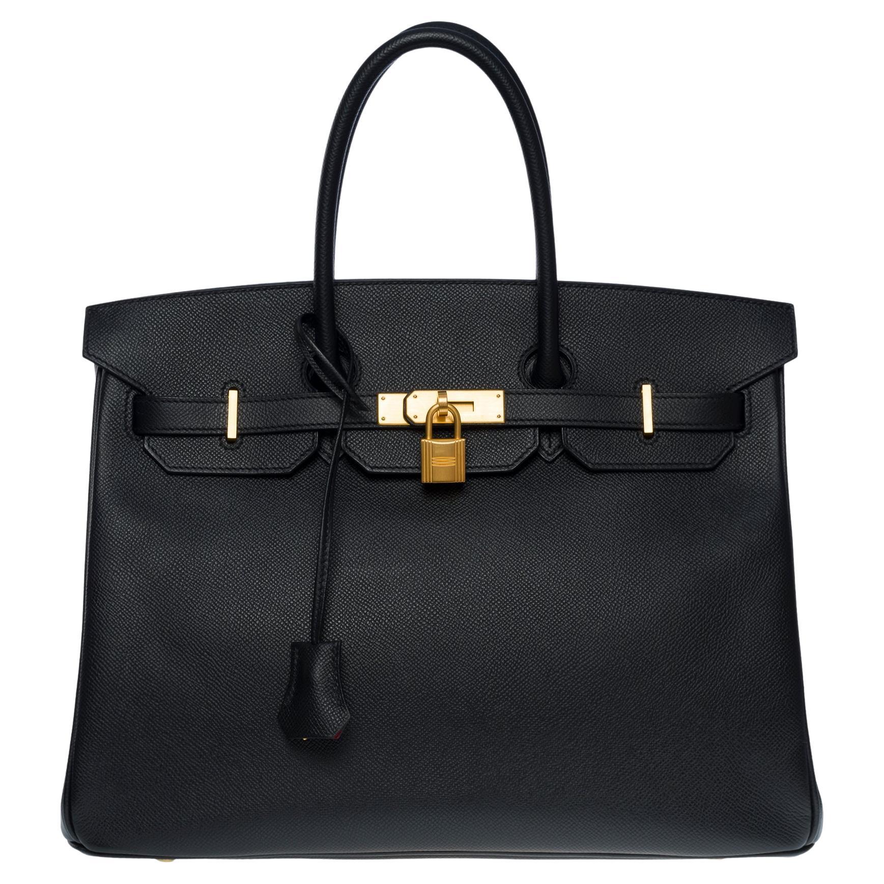 Rare Hermès Birkin 35 HSS (Special Order) handbag in black epsom leather, BGHW