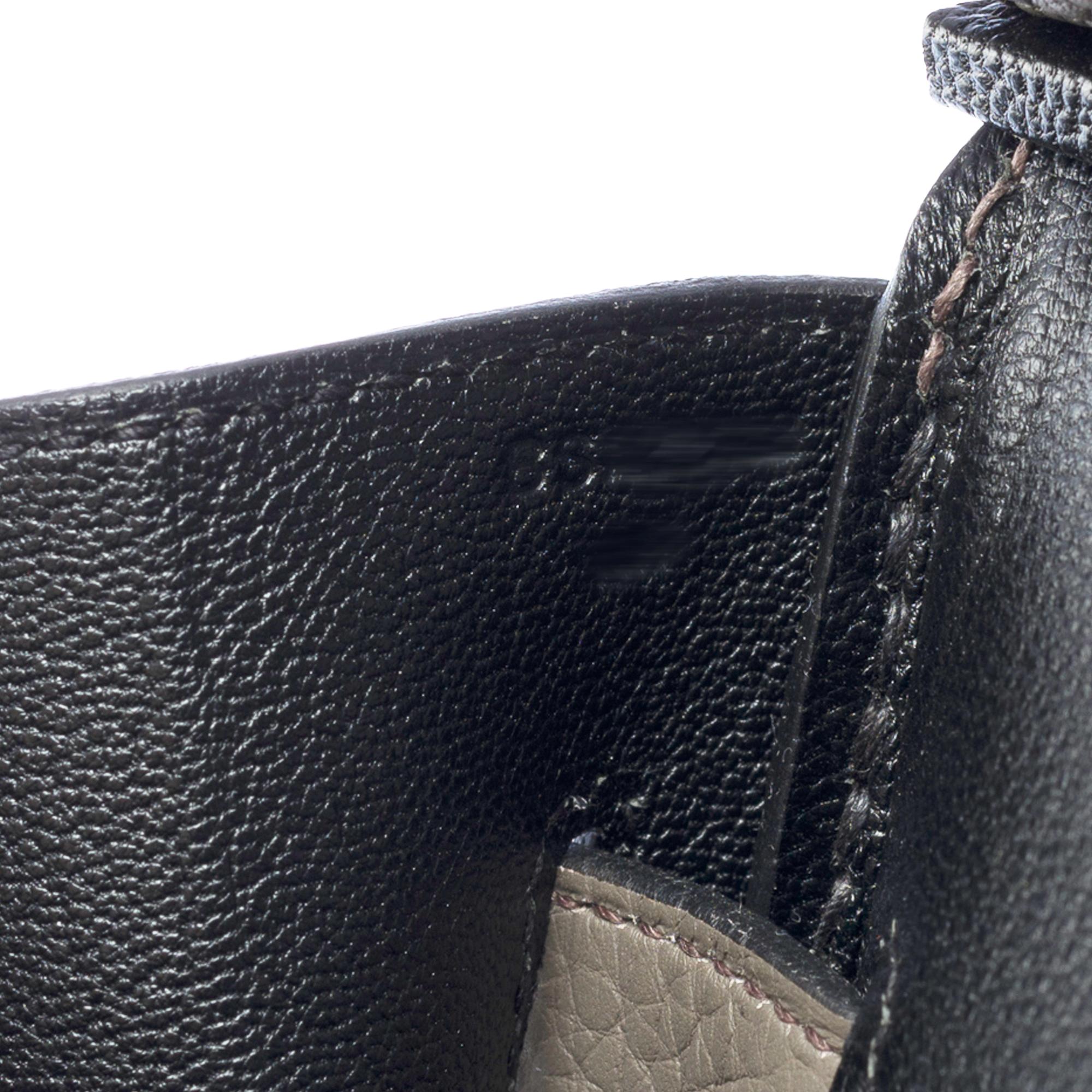 Rare sac à main Hermès Birkin 35 HSS (Special Order) en cuir Etain Togo, SHW 4