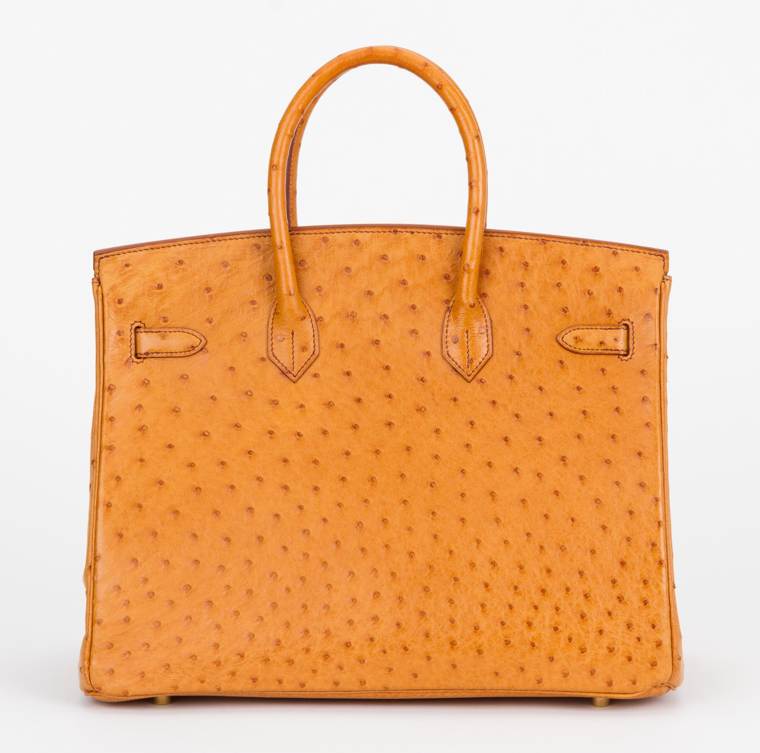 Rare Hermes Birkin 35 Ostrich Sable Gold Bag at 1stDibs | hermes jaune ...