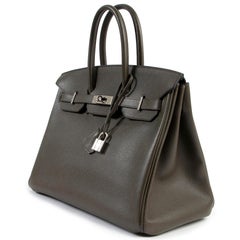 *RARE* Hermès Birkin 35 Vert Bronze Veau Trekking PHW