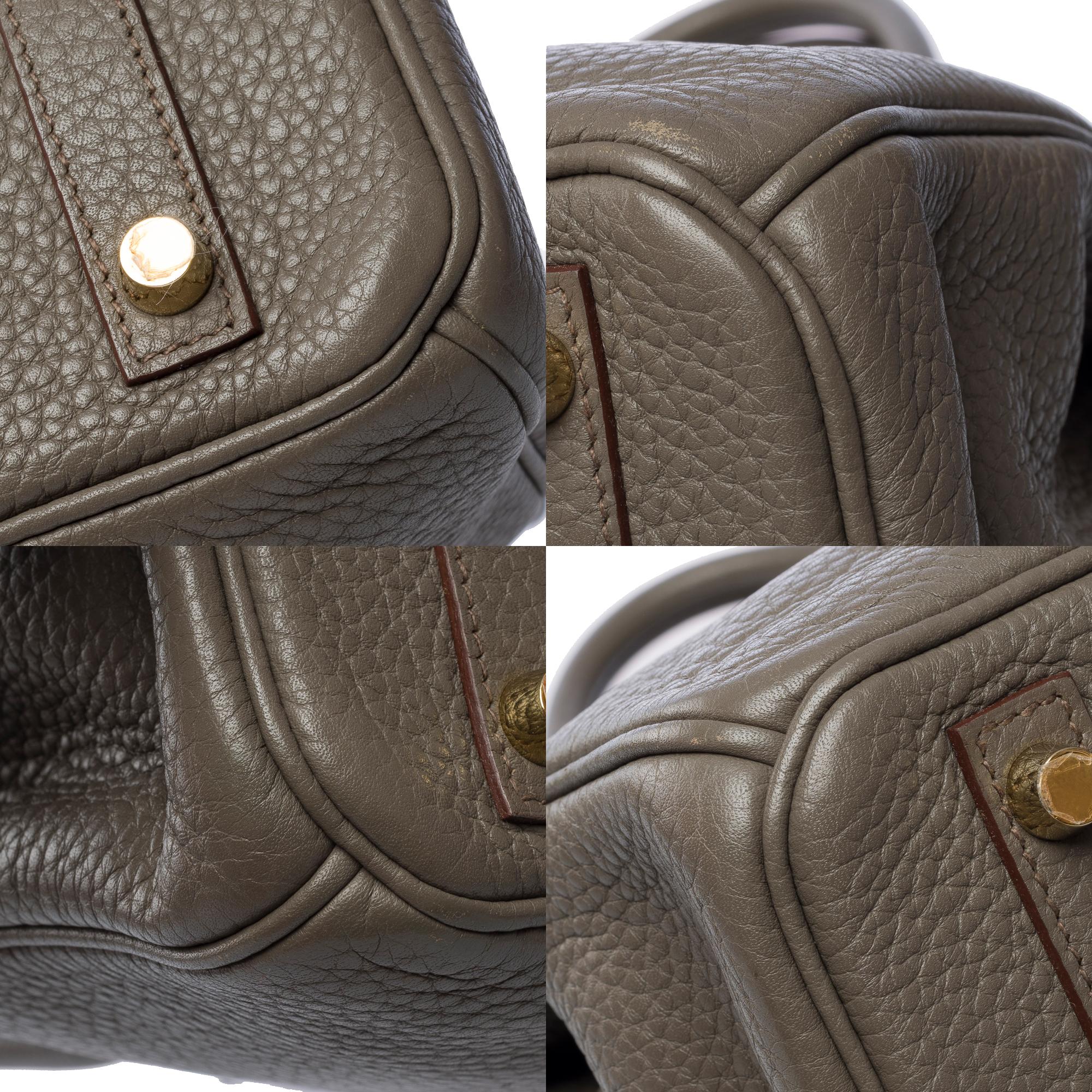 Rare Hermès Birkin Club 30 handbag in grey Taurillon leather and lizard, PHW For Sale 7