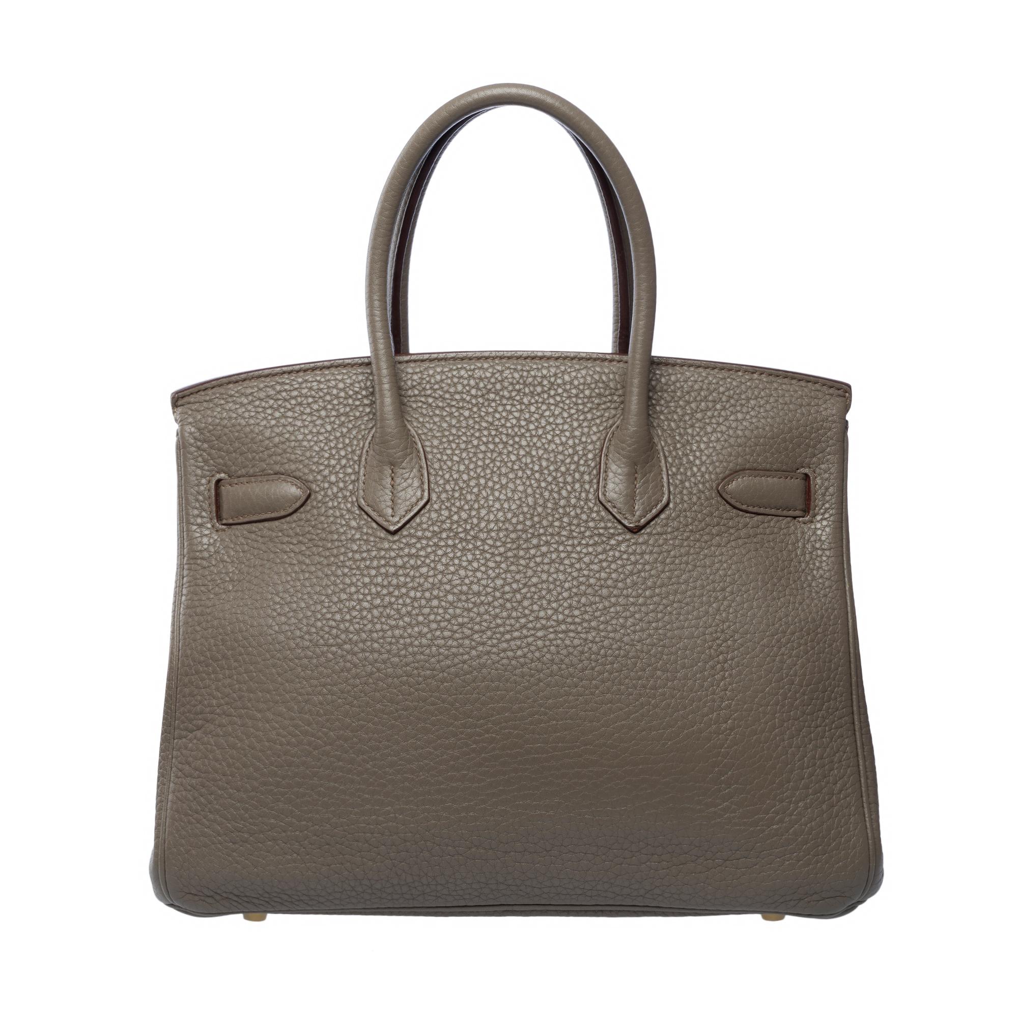Rare Hermès Birkin Club 30 handbag in grey Taurillon leather and lizard, PHW In Excellent Condition For Sale In Paris, IDF