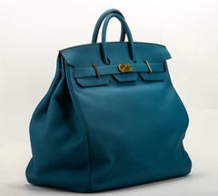 Rare Hermes Birkin Hac 50 Blue Cobalt Bag