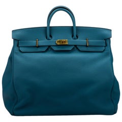 Rare Sac Hermes Birkin Hac 50 Bleu Cobalt