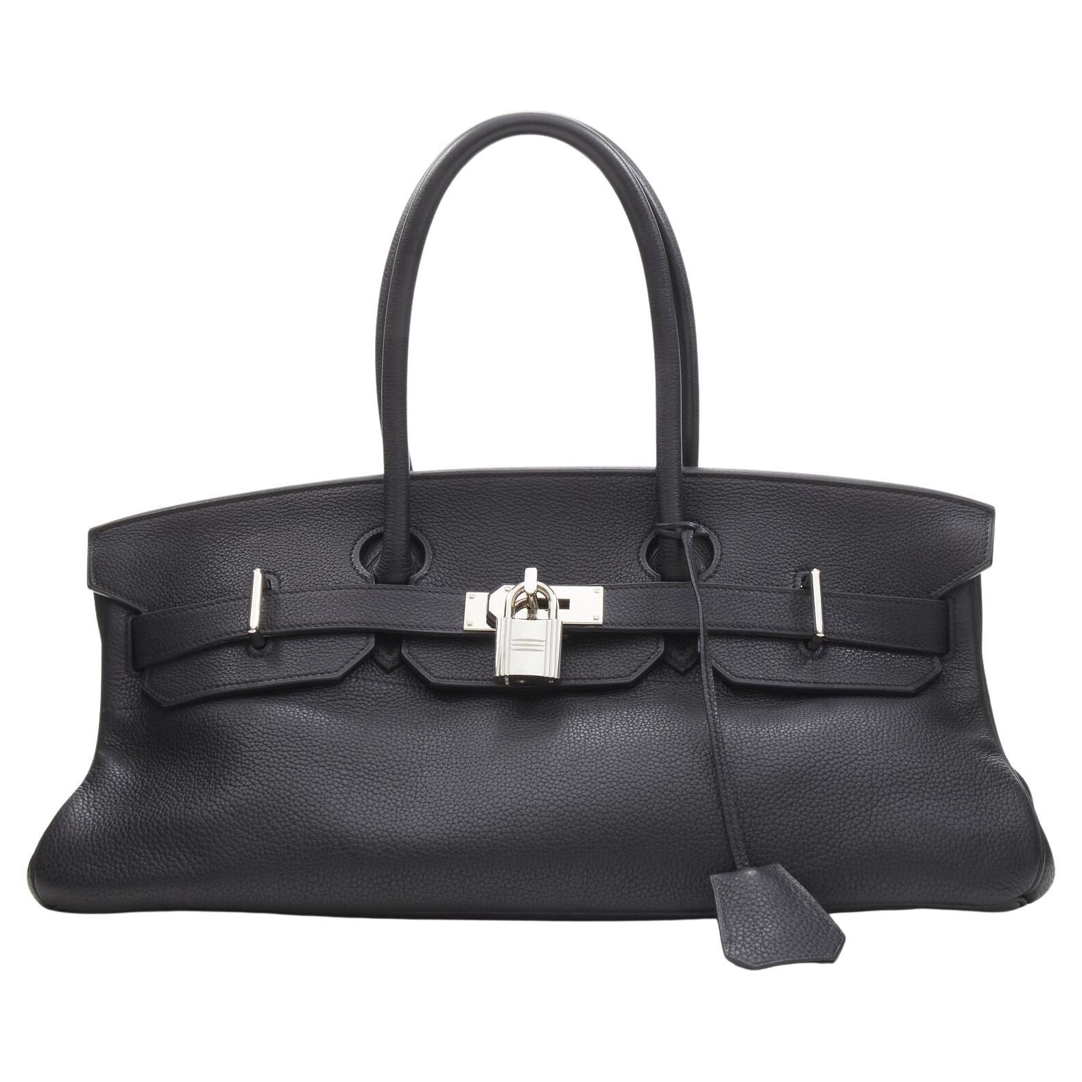 Hermès - Sac à bandoulière long en cuir togo noir « Birkin Jean Paul Gaultier » PHW, rare