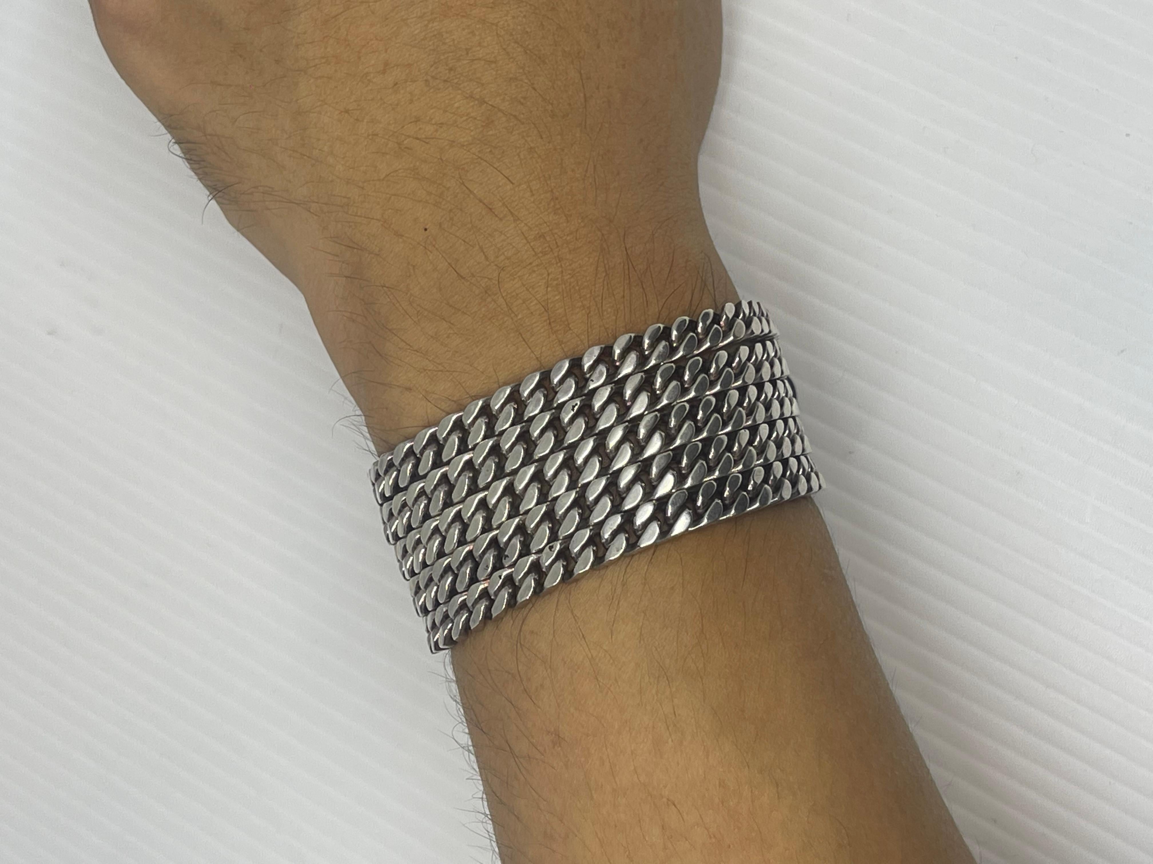 Seltenes Hermes Armband aus schwarzem Sterlingsilber mit Kettenschnalle  im Zustand „Gut“ im Angebot in Jakarta, Daerah Khusus Ibukota Jakarta