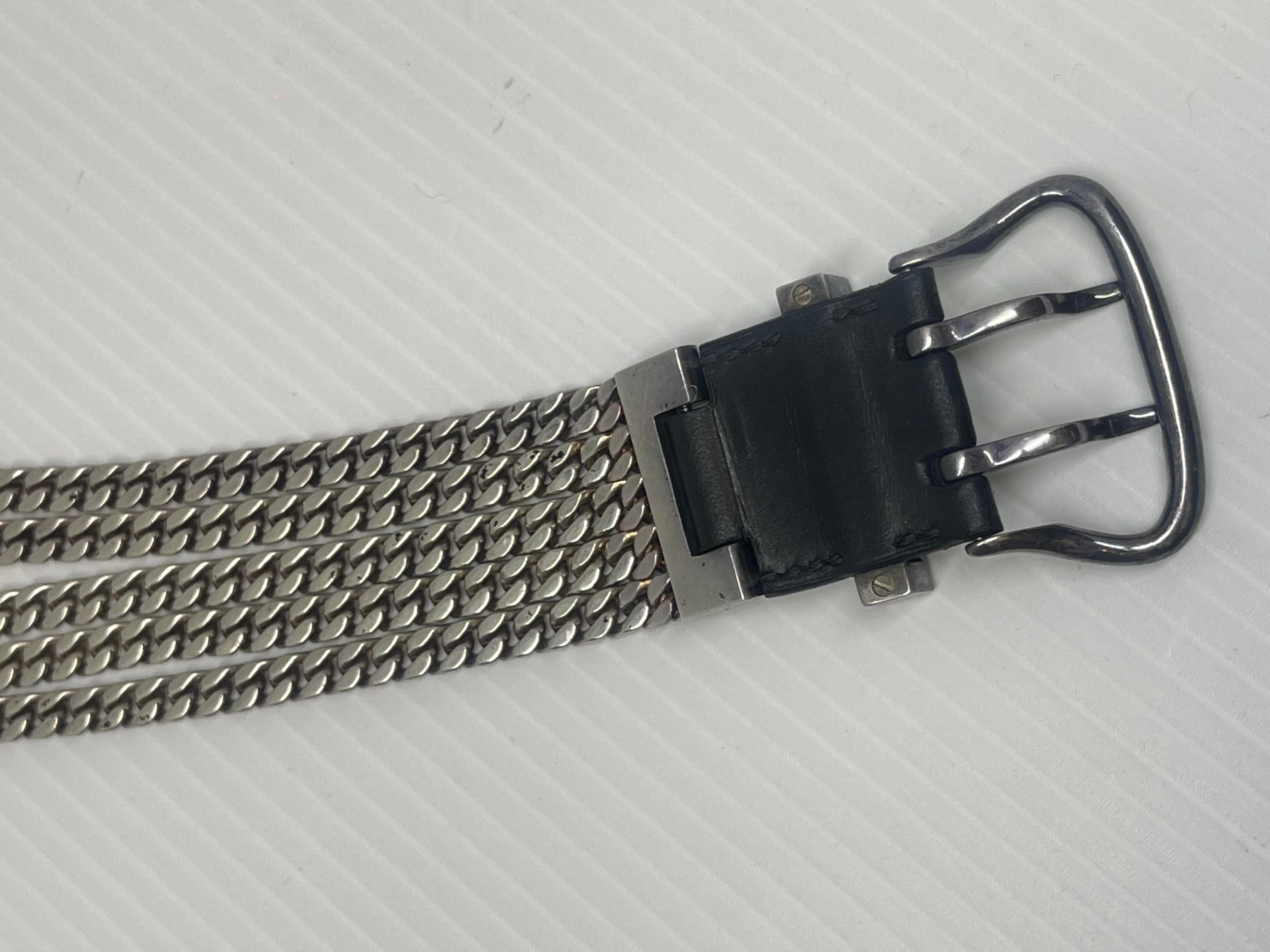 Seltenes Hermes Armband aus schwarzem Sterlingsilber mit Kettenschnalle  im Angebot 1