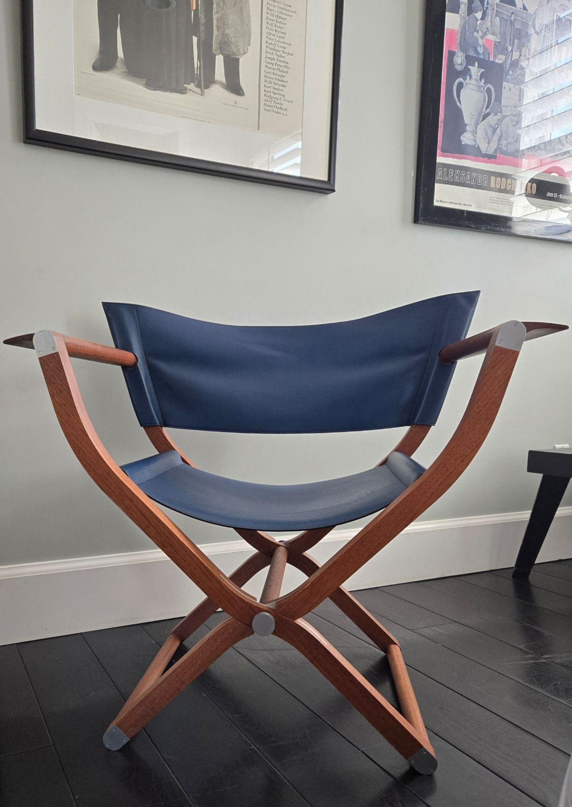 Romain classique Rare fauteuil pliant Foldes Blue Pippa