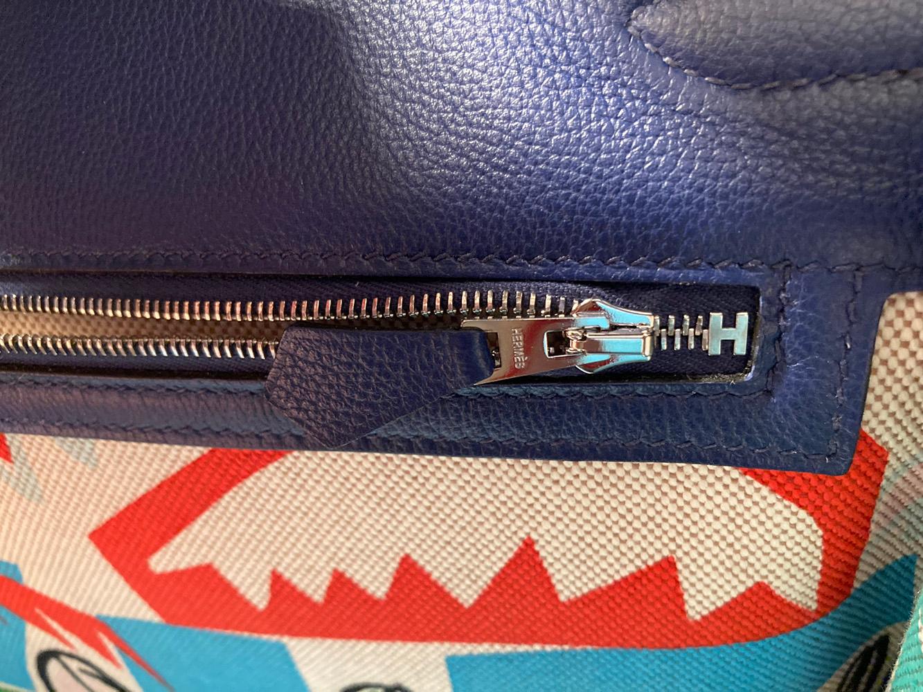 Rare Hermes Blue Sapphire Taurillon Novillo Sea Surf & Fun Birkin 35 6