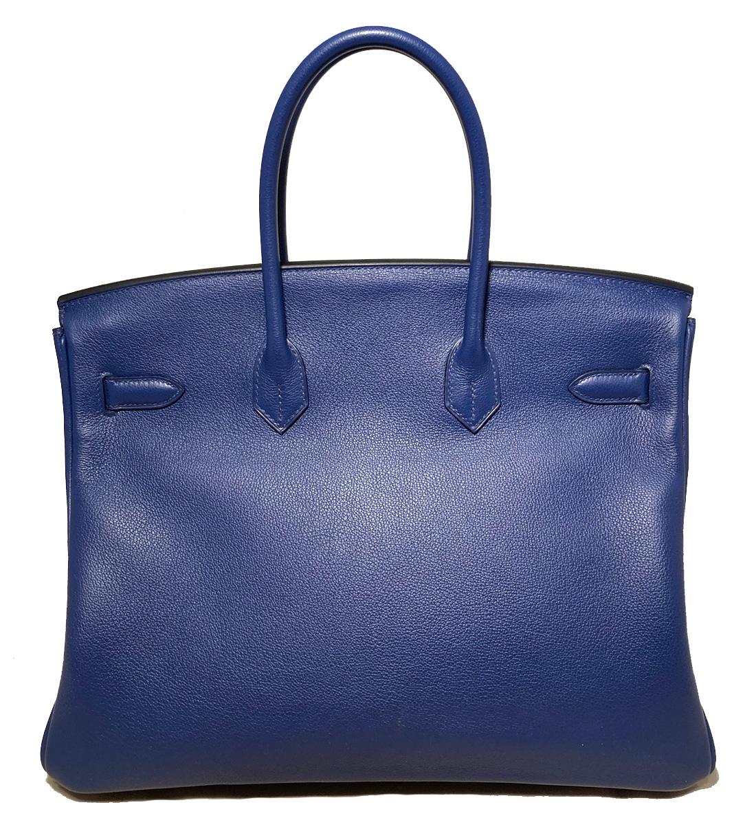 Rare Hermes Blue Sapphire Taurillon Novillo Sea Surf & Fun Birkin 35 In New Condition In Philadelphia, PA