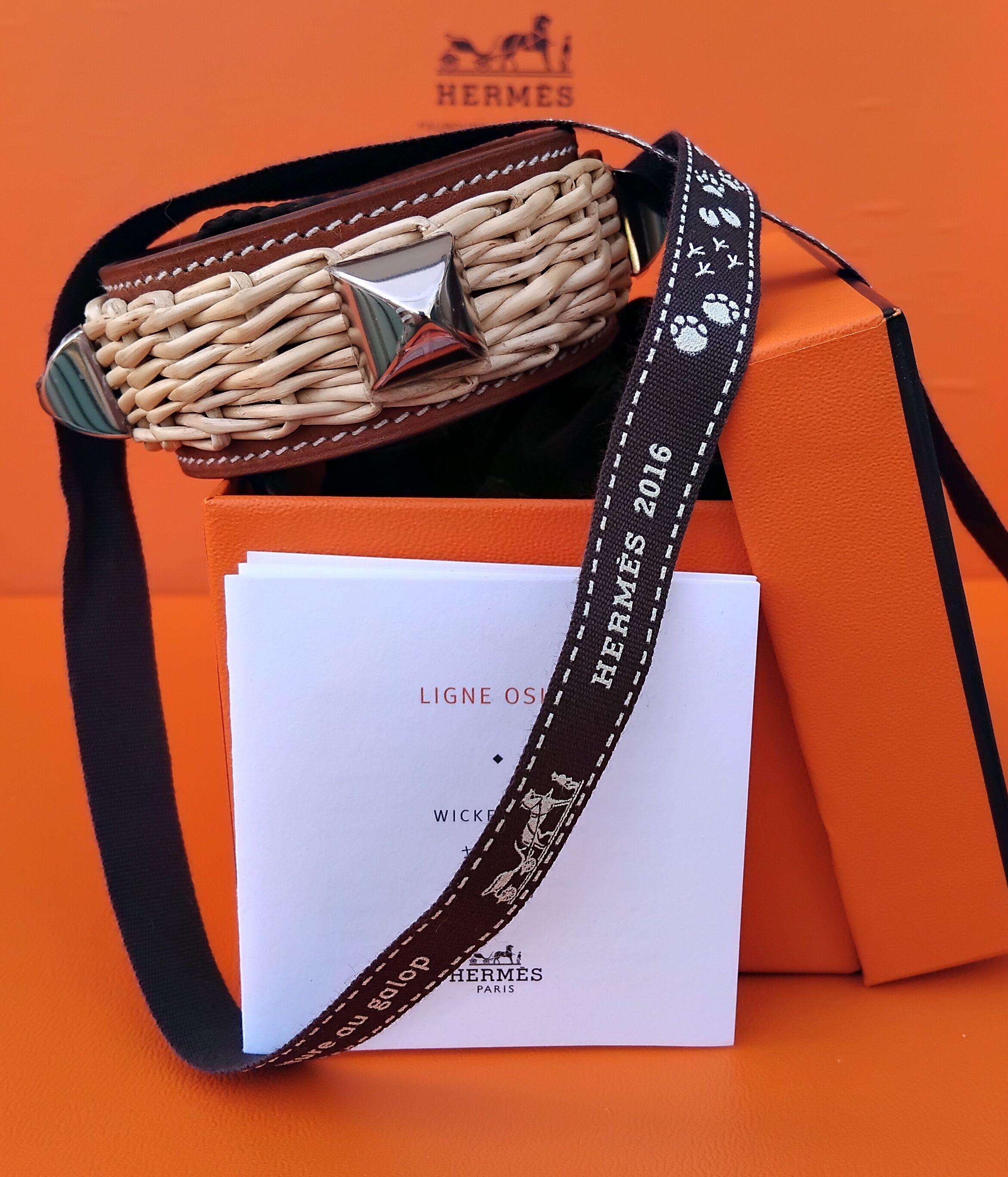 Seltene Hermès Armband Medor CDC Picknick Osier Wicker Line Barenia Größe S  im Angebot 7