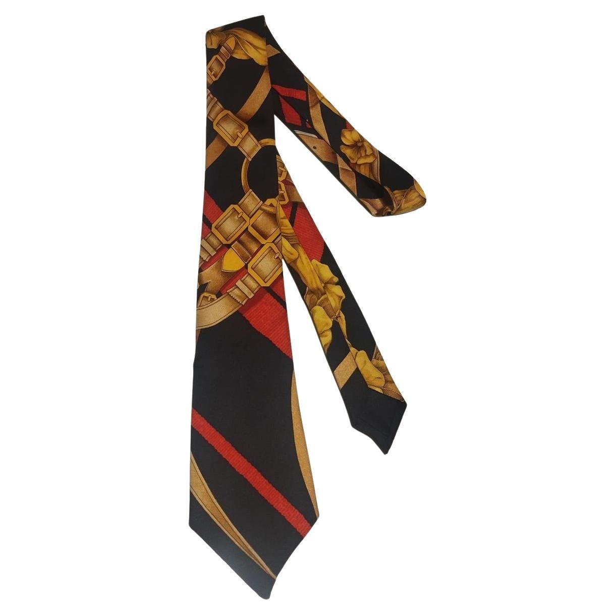 Rare Hermès Buckles Silk Tie For Sale