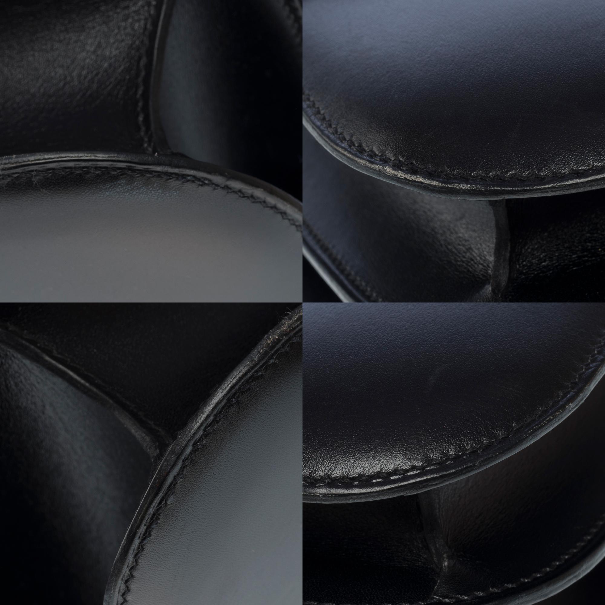  Rare Hermès Constance Cartable shoulder bag in Black Box Calf leather , GHW For Sale 8