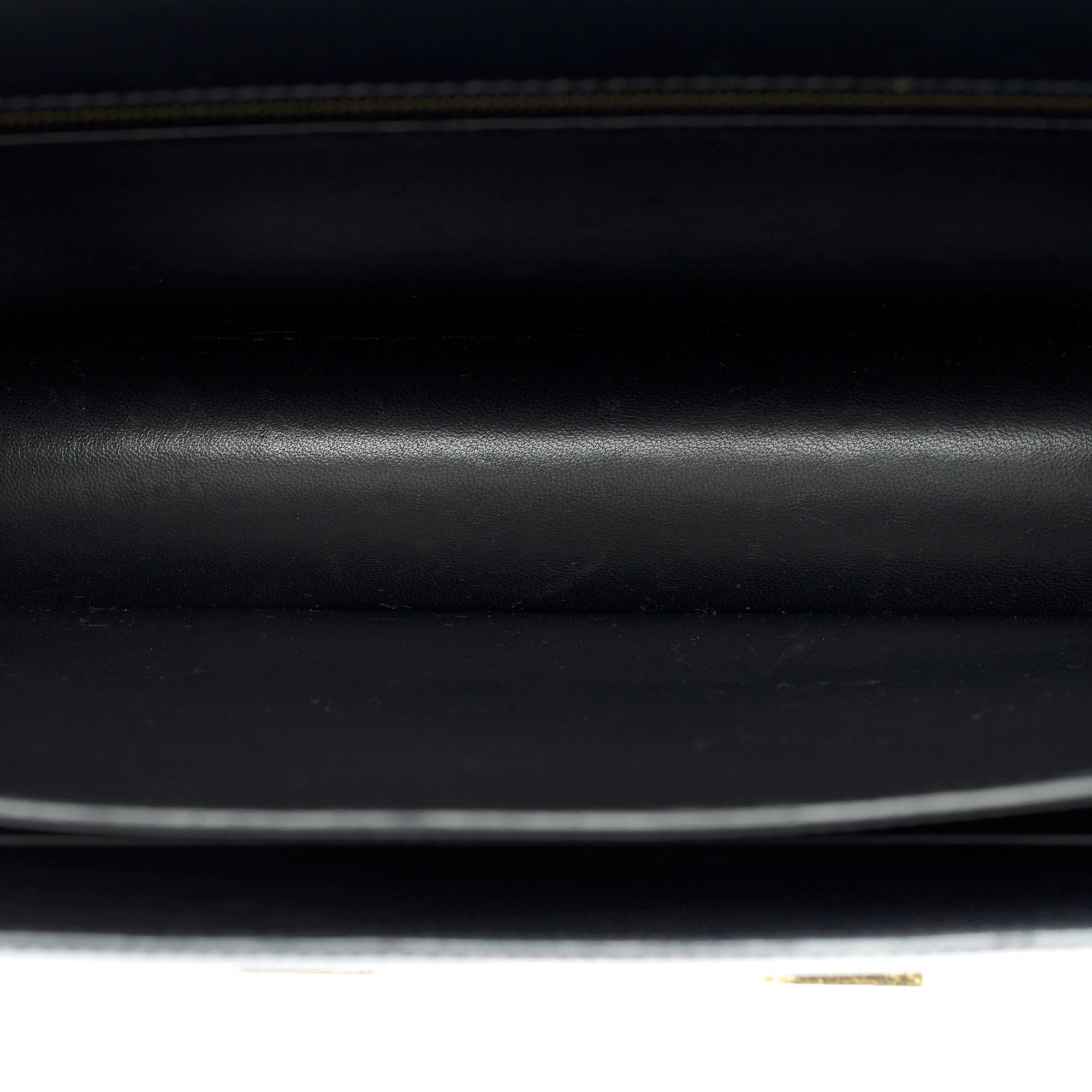  Rare Hermès Constance Cartable shoulder bag in Black Box Calf leather , GHW For Sale 5
