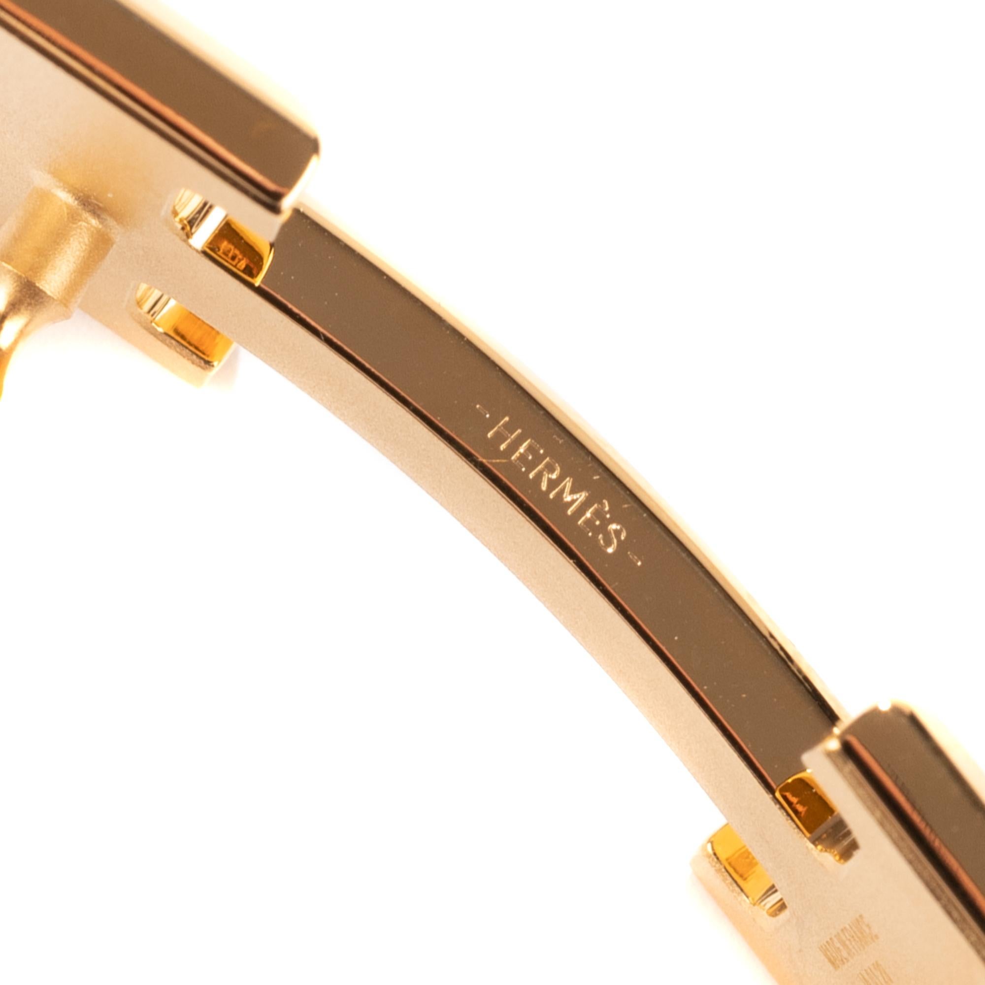 Rare Hermes Constance H in matt Brushed Gold Belt Buckle 32mm In New Condition In Paris, IDF