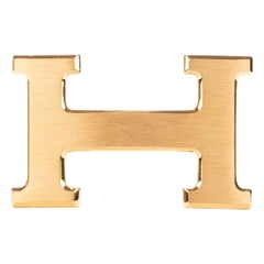 Rare Hermes Constance H in matt Brushed Gold Belt Buckle 32mm