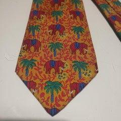 Rare Hermès Elephants Silk Tie