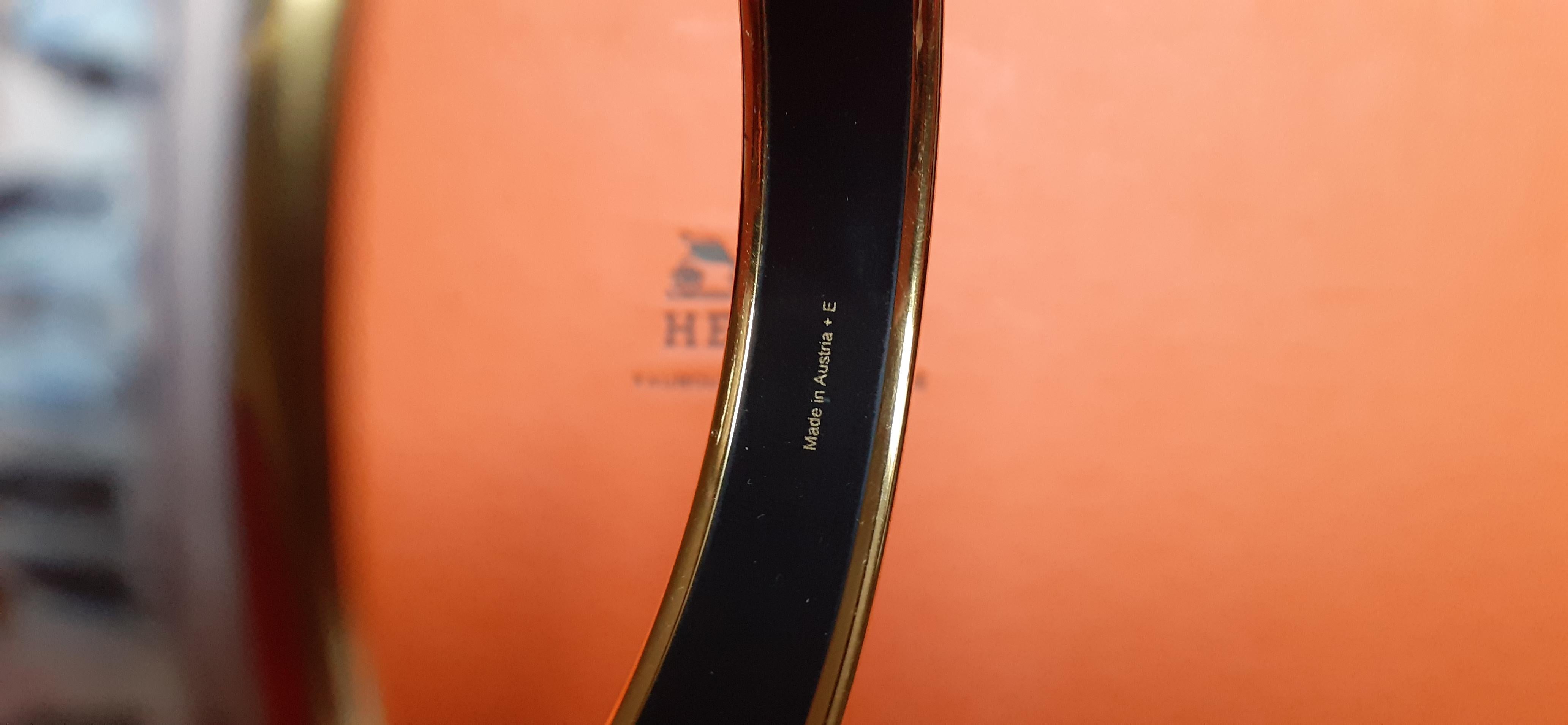 Rare Hermès Enamel Bracelet Penguins Narrow Pink GHW Size GM 70 5