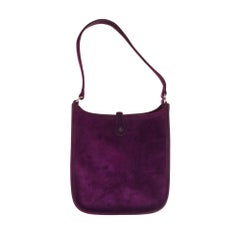 Rare Hermès Evelyne TPM handbag in purple suede, new condition !