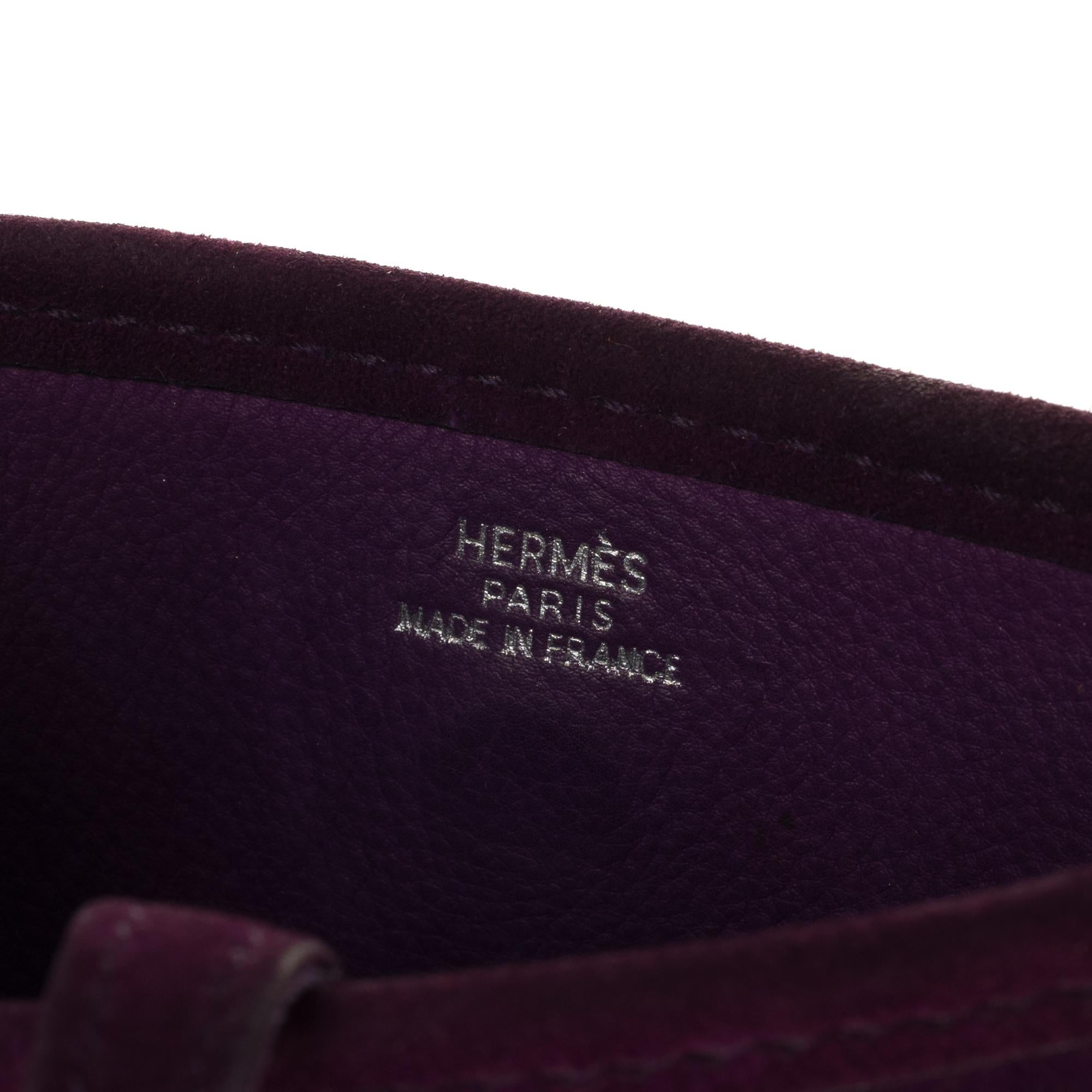 Rare Hermès Evelyne TPM handbag in purple suede, new condition ! In New Condition In Paris, IDF