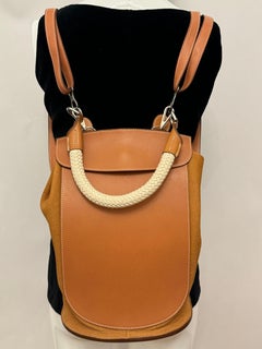 Rare Hermes gold leather Sherpa bag/ backpack