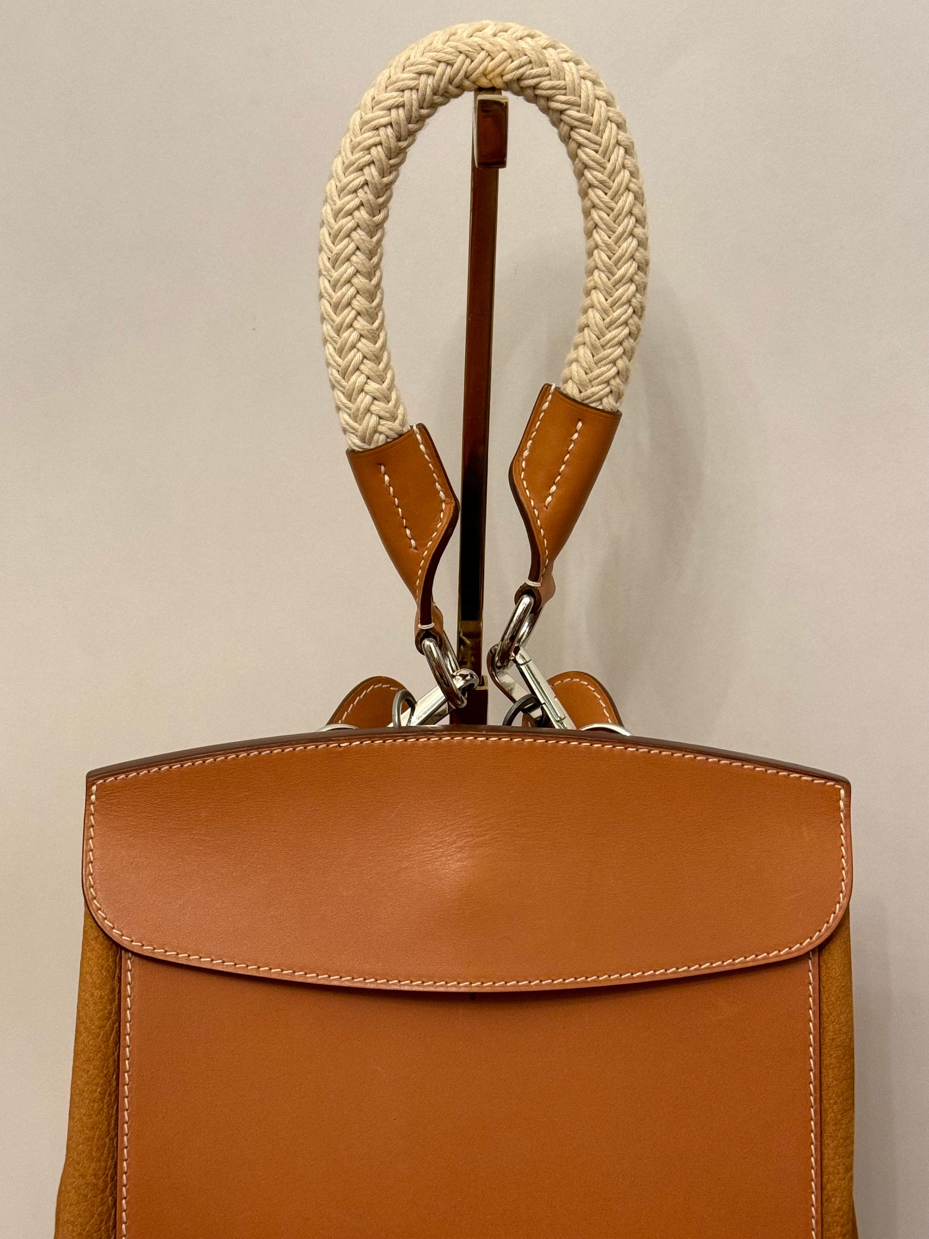 da uomo o donna Rara borsa/zaino Hermes in pelle dorata Sherpa in vendita