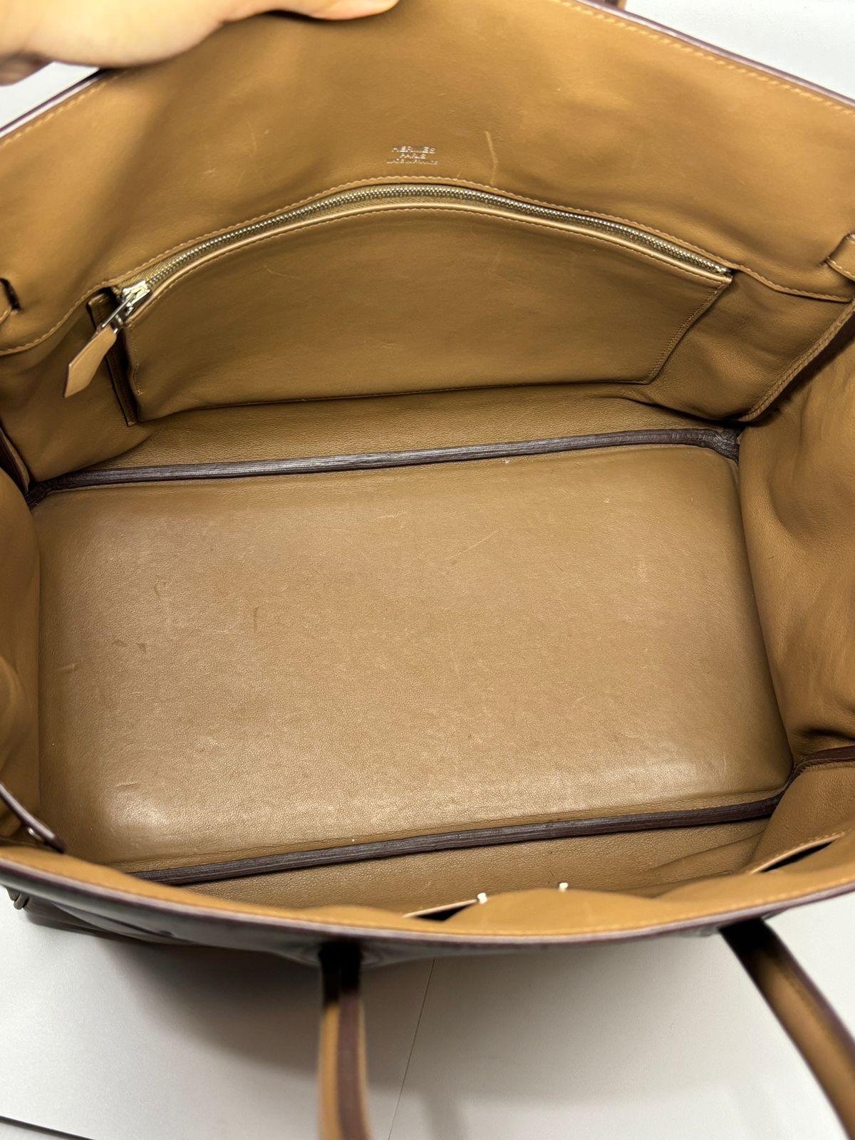 Rare Hermes Gold Swift Leather Shadow Birkin 35 Bag 11