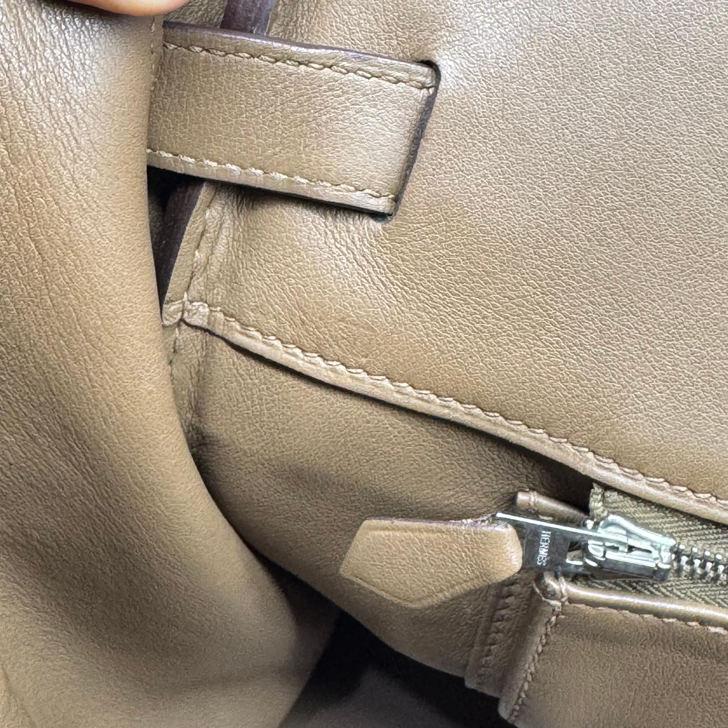 Rare Hermes Gold Swift Leather Shadow Birkin 35 Bag 14