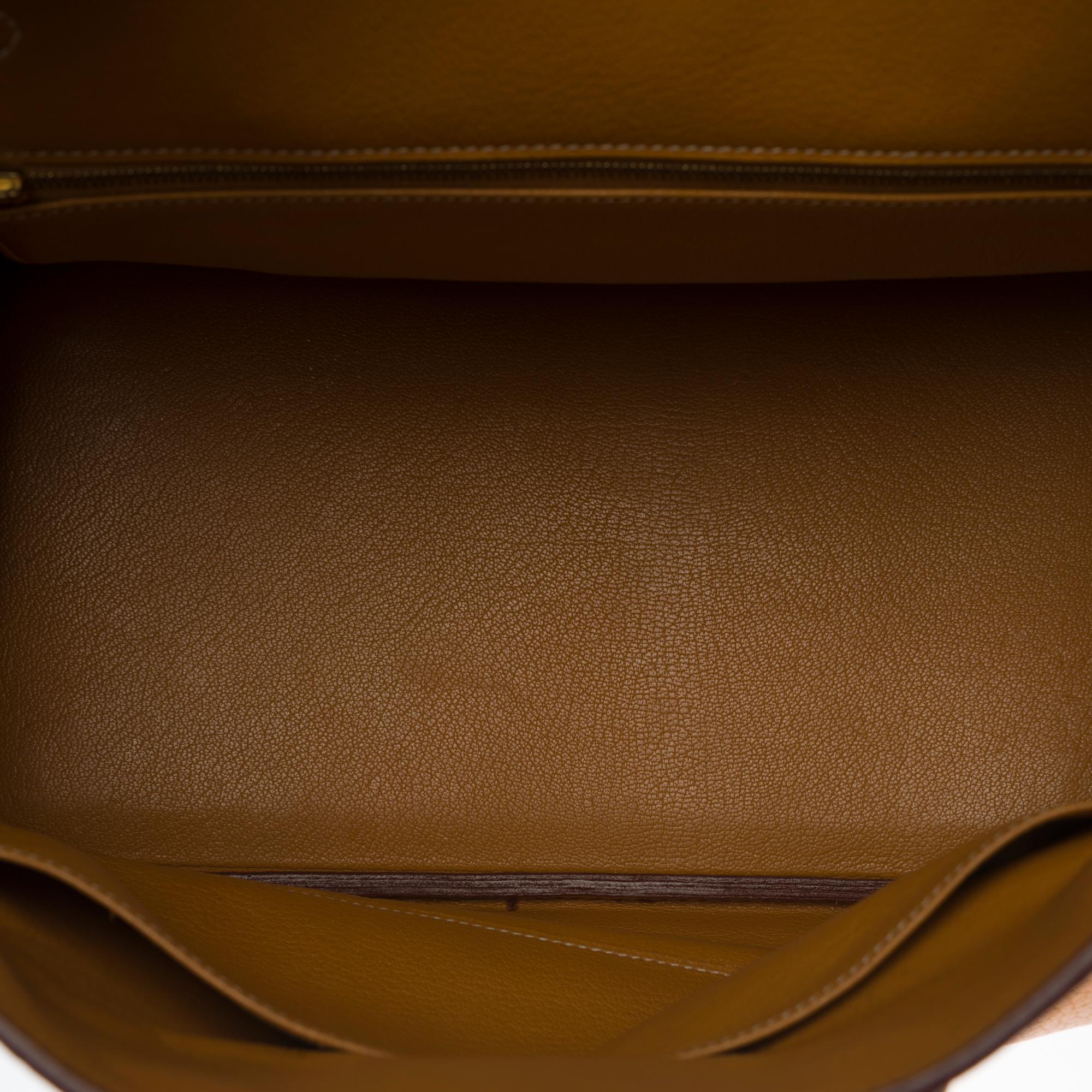 Women's Rare Hermès Haut-à-Courroies (HAC) handbag in Gold Vache Ardennes leather, GHW