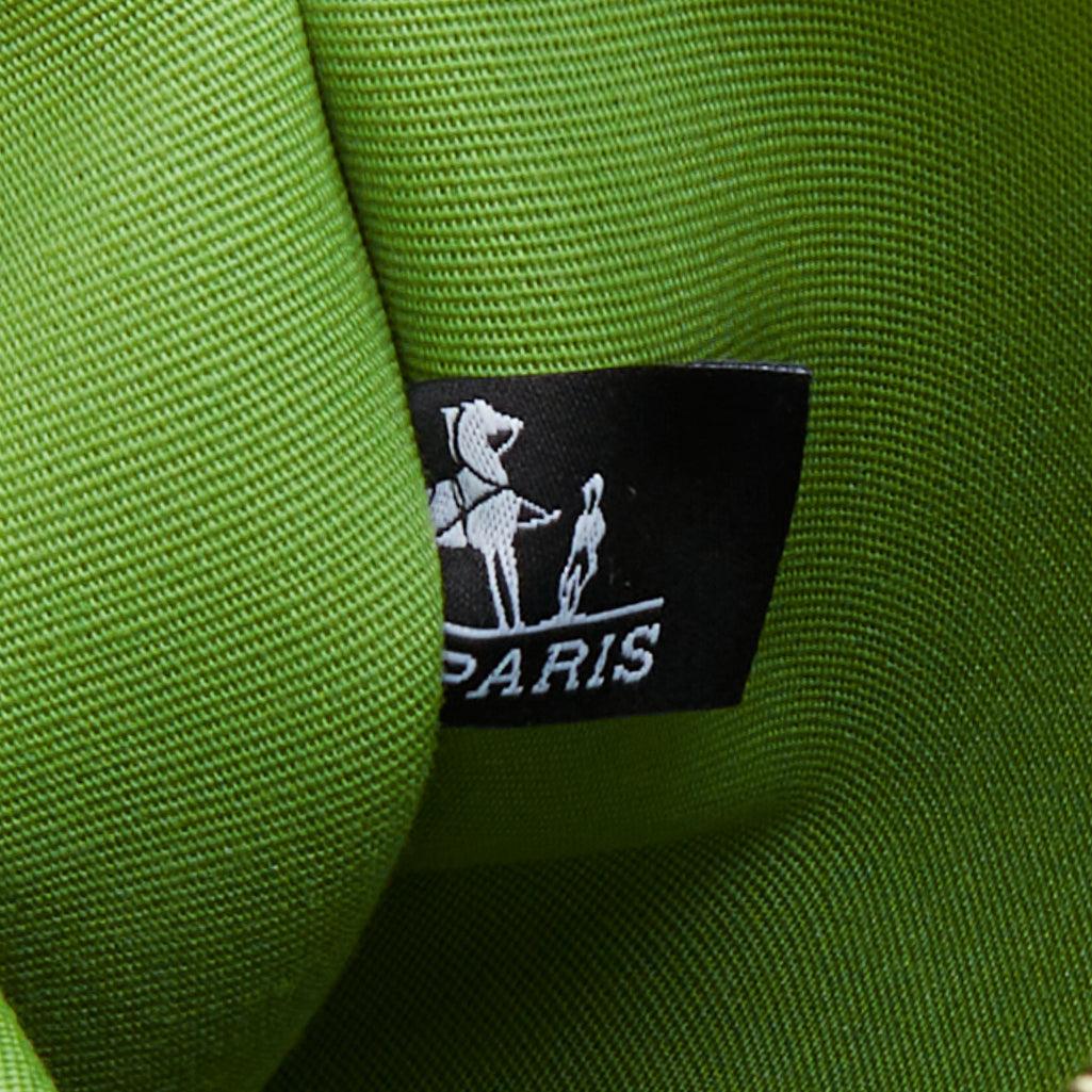 rare HERMES Herbag A Dos Vert Criquet green black canvas palladium backpack For Sale 8