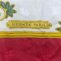 Rare Hermès "Joies d'Hiver" Silk Jacquard Carré 90 Scarf by Joachim Metz, France