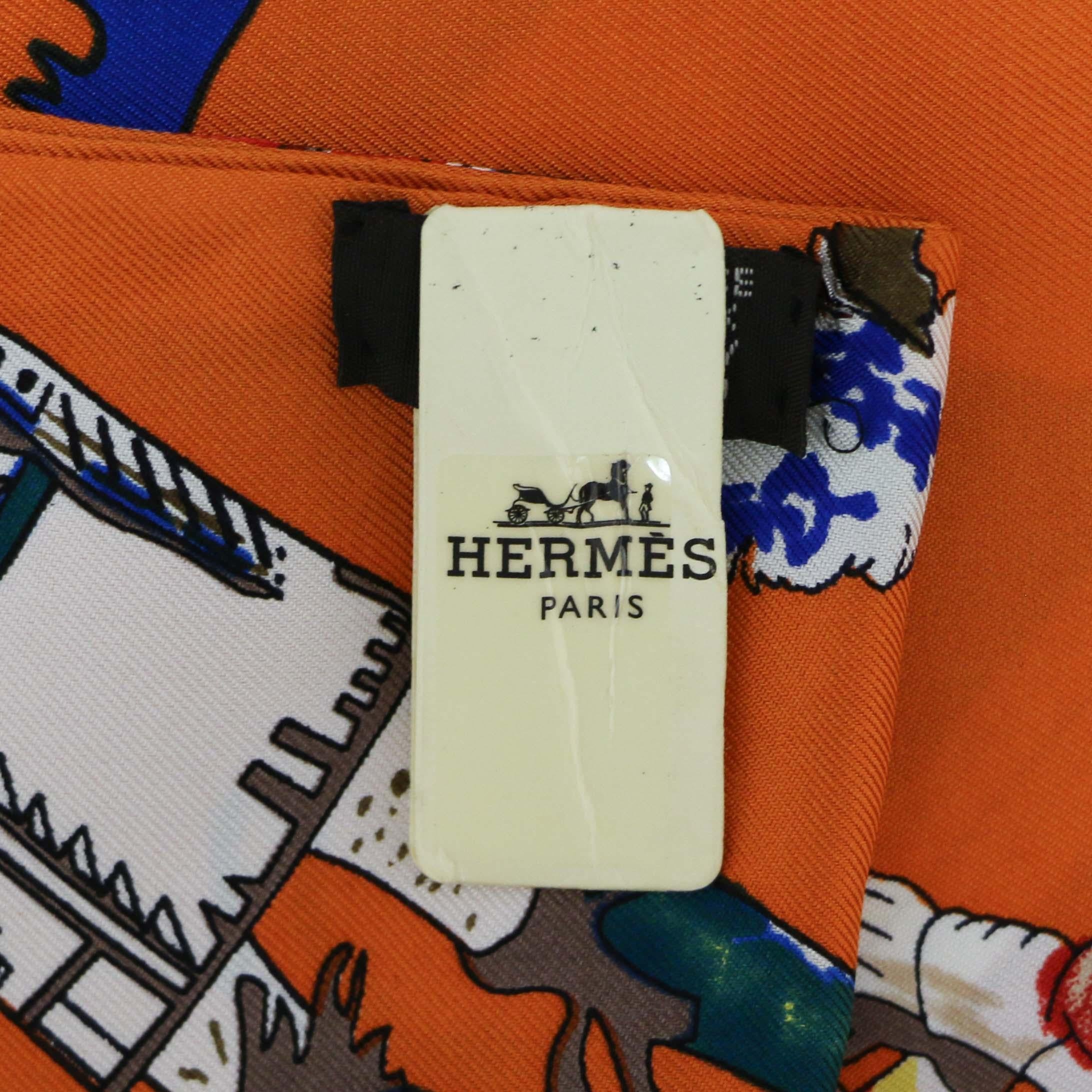 Rare Hermès Kachinas large Twilly In Good Condition For Sale In Paris, FR