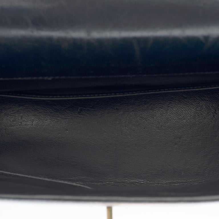 Kelly 28 leather handbag Hermès Navy in Leather - 35212991