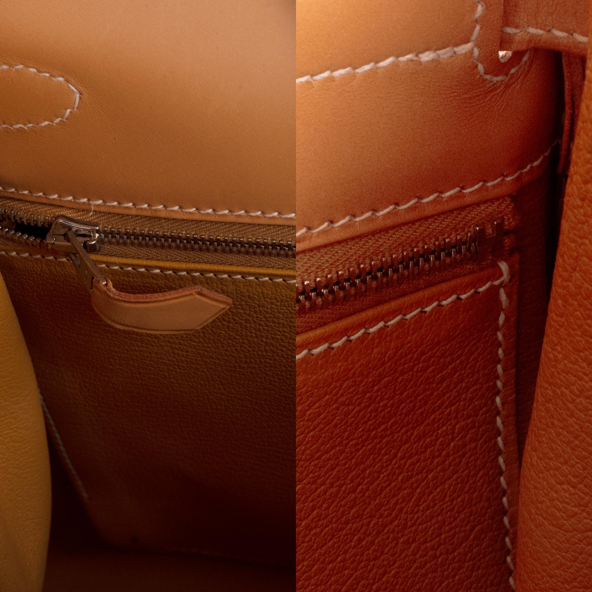 Rare Hermès Kelly 35 strap handbag bi-material and bicolour ! 4