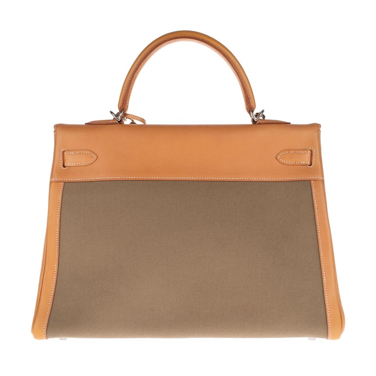 Rare Hermès Kelly 35 strap handbag bi-material and bicolour ! at ...
