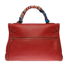 Rare Hermès Kelly Lakis 35 handbag strap in sanguine swift calf leather, PHW