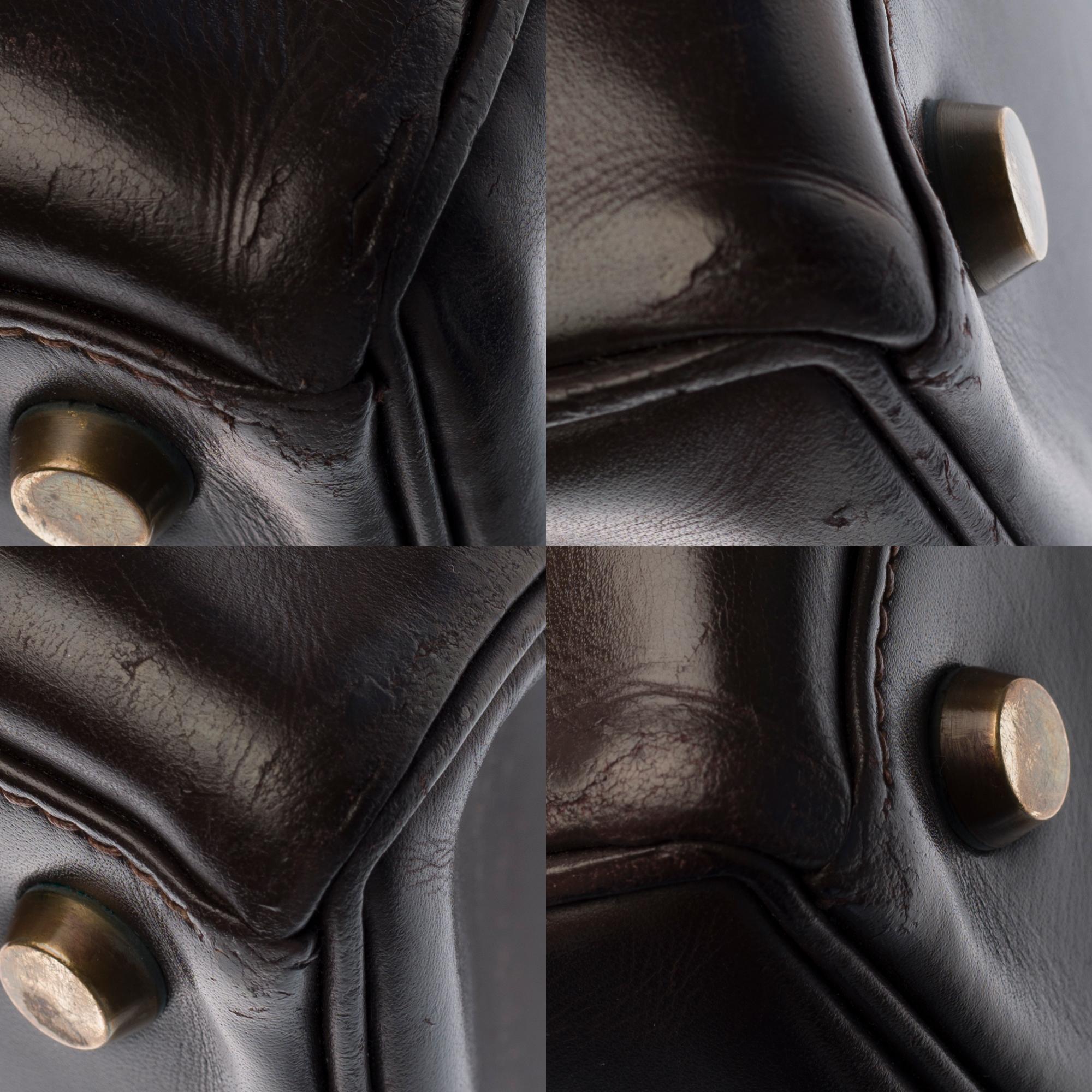 RARE Hermès Kelly Monaco 30cm handbag in brown box calfskin with Gold hardware 2