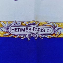 Seltener Hermès „Le Laisser Courre“ Seiden-Carré-90-Schal von Jean de Fougerolle
