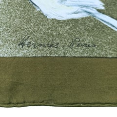 Seltener Hermès-Seidenschal „Les Mésanges“ von Xavier de Poret, 90 cm, 1960