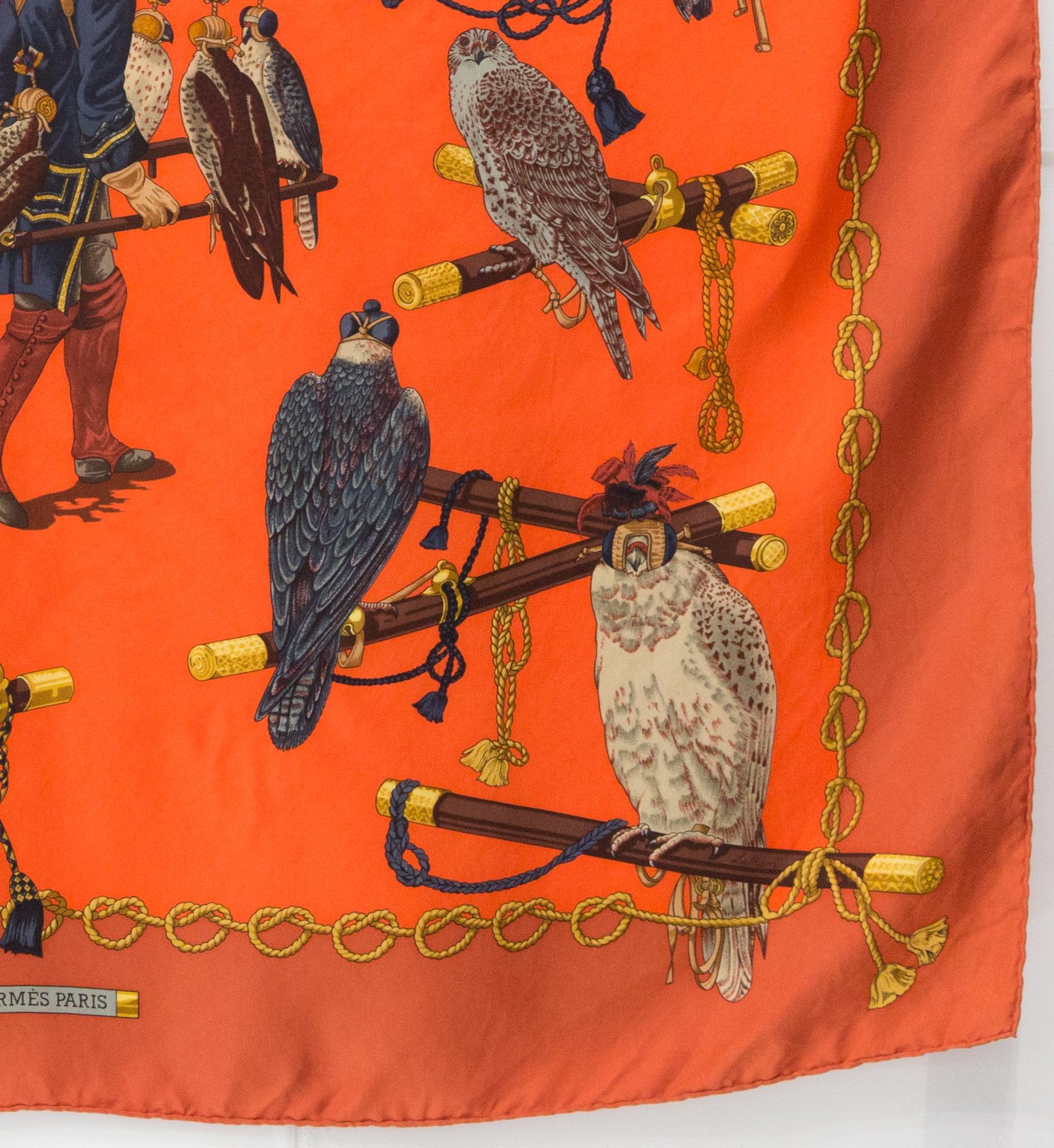 Women's or Men's Rare Hermes Les Oiseaux Du Roy by Cathy Latham Silk Scarf