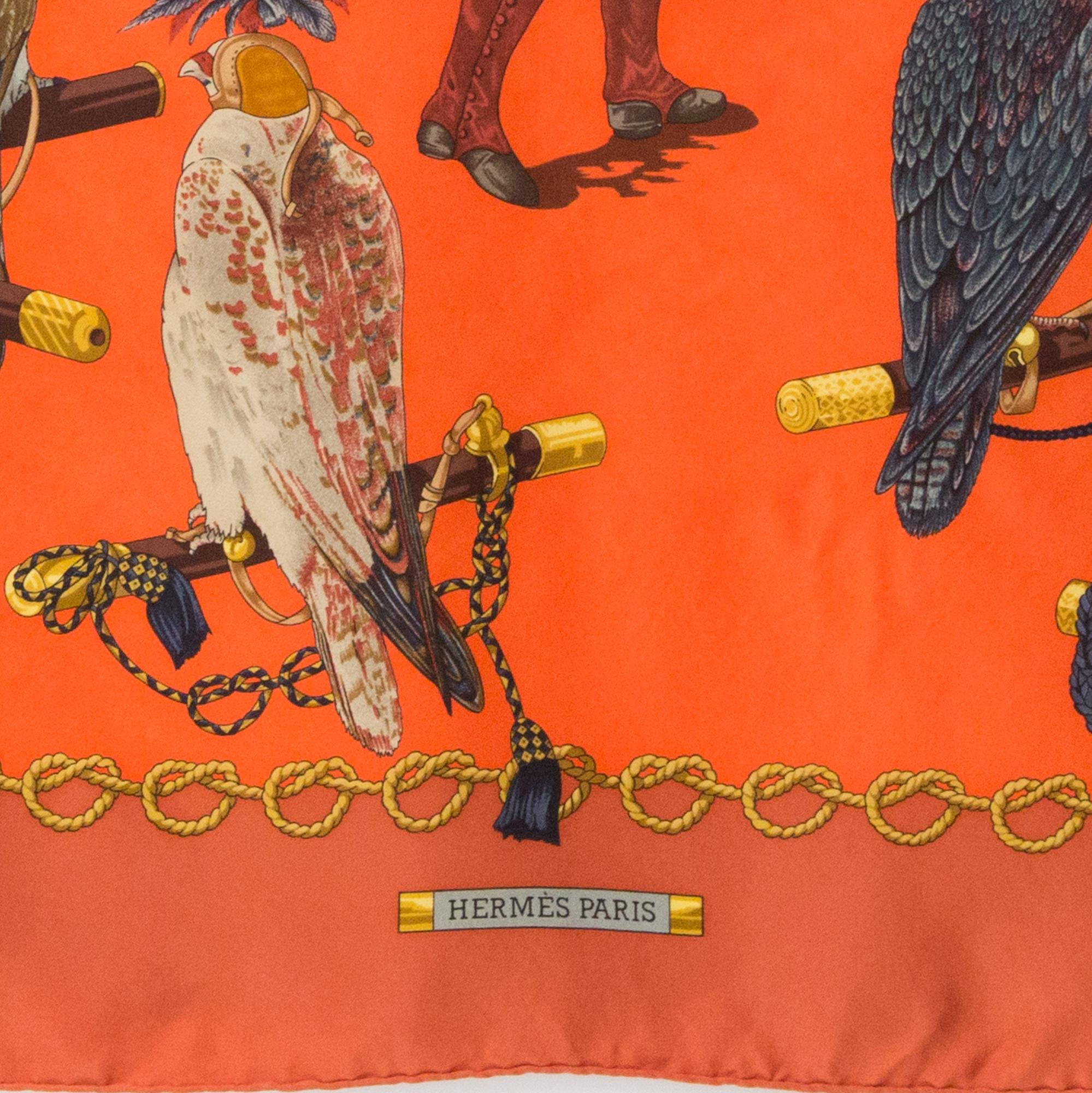 Rare Hermes Les Oiseaux Du Roy by Cathy Latham Silk Scarf 1