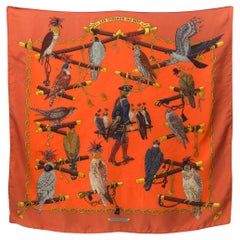 Rare Hermes Les Oiseaux Du Roy by Cathy Latham Silk Scarf